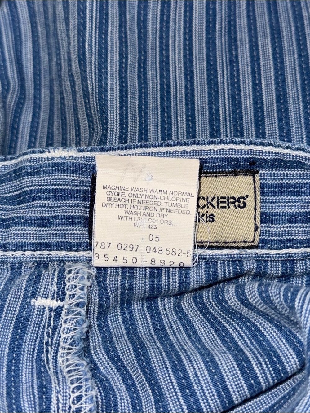 Vintage 90s Blue Striped High Waisted Mom Shorts Sz 27 Coastal Grandma Preppy - Picture 7 of 7